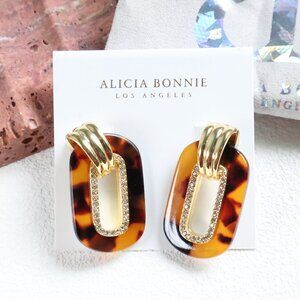 Alicia Bonnie Gold Fiona Tortoiseshell Drop Earrings